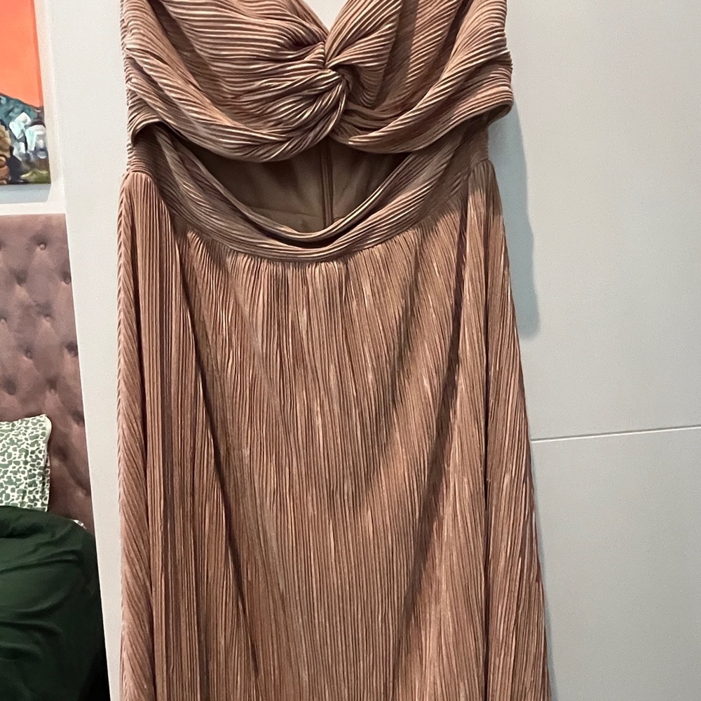 Forever 21 Gold Strapless Ruched Sundress